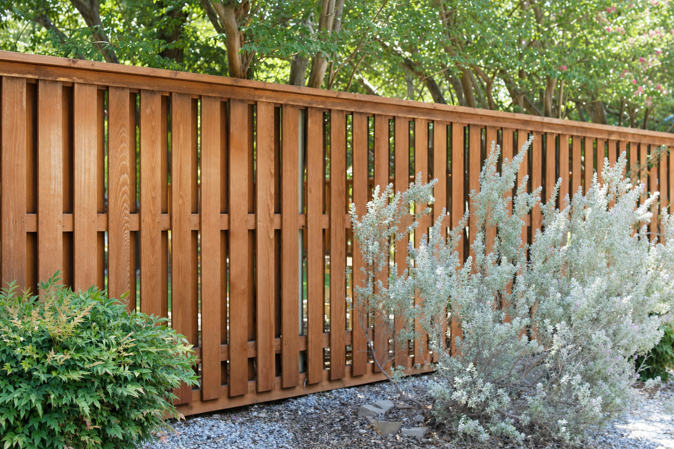 Wood fence installation